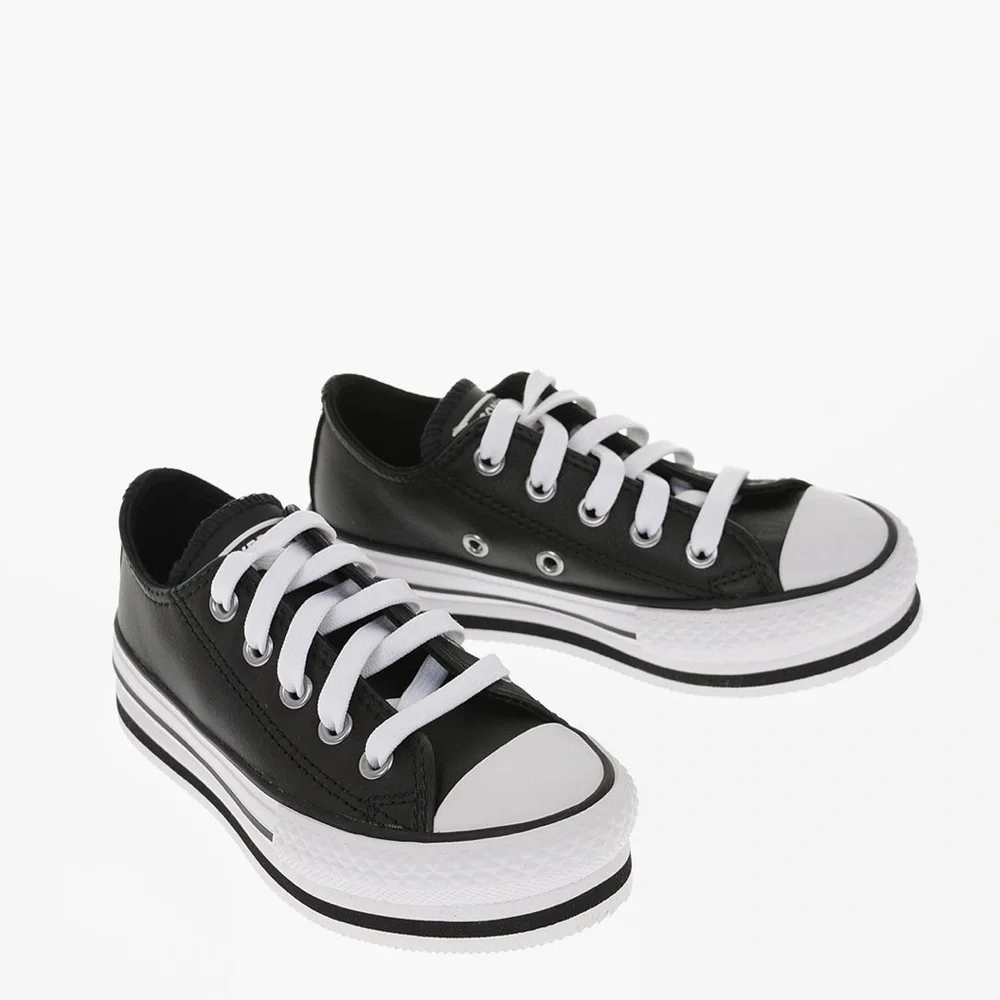 NWOT CONVERSE KIDS CHUCK TAYLOR ALL STAR 4CM LEATHER PLATFORM SNEAKERS SIZE 12